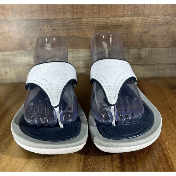 Dansko Katy 2 Thong Sandals Womens EU 39 US 8.5-9 White Gray Wedge Slip-On - Picture 3 of 10